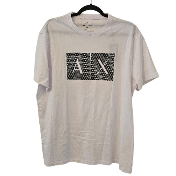 Armani Exchange Tops - White and Black Armani Exchange Men's Slim Fit Logo T-Shirt